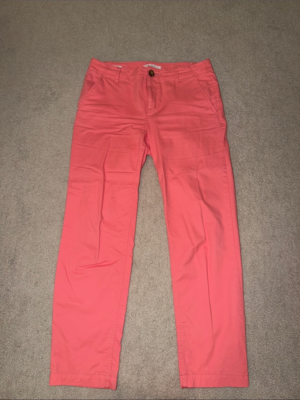 LOFT “The Monroe Slim” Chino Pants in Coral